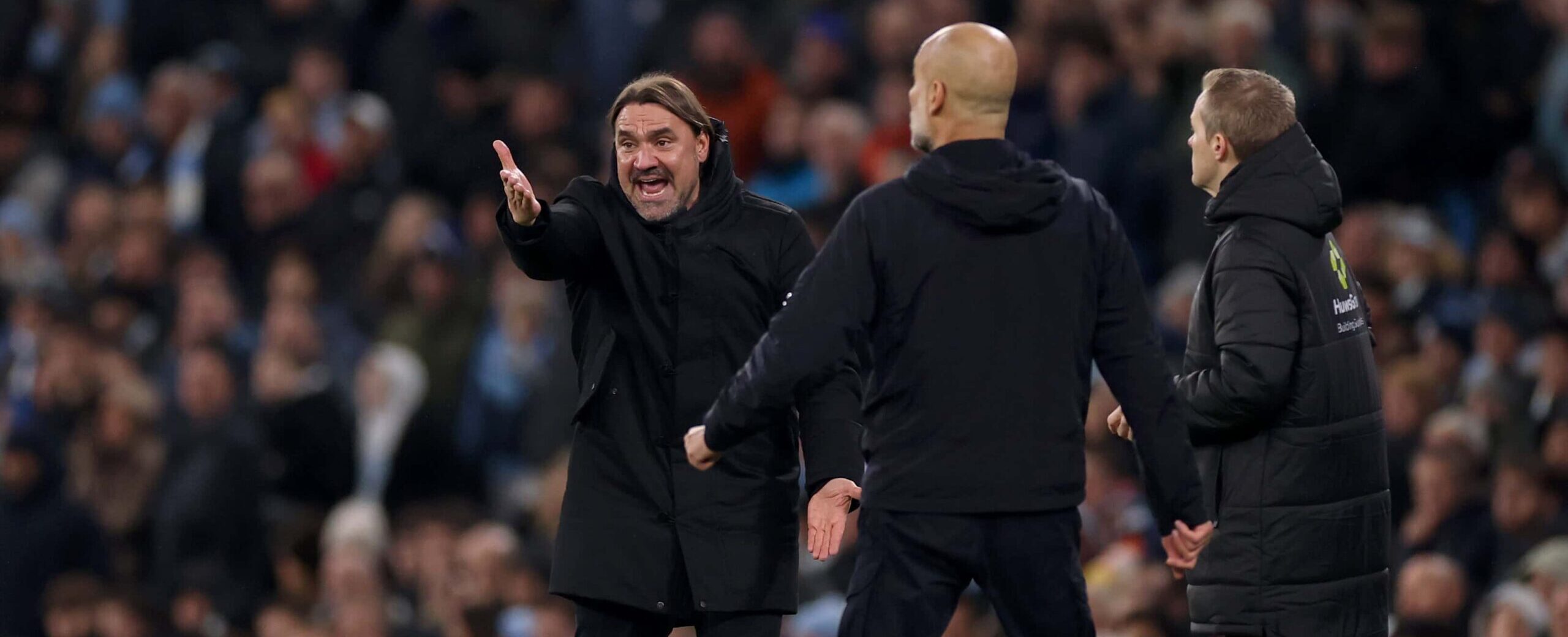 Daniel Farke in action against Manchester City in 2025