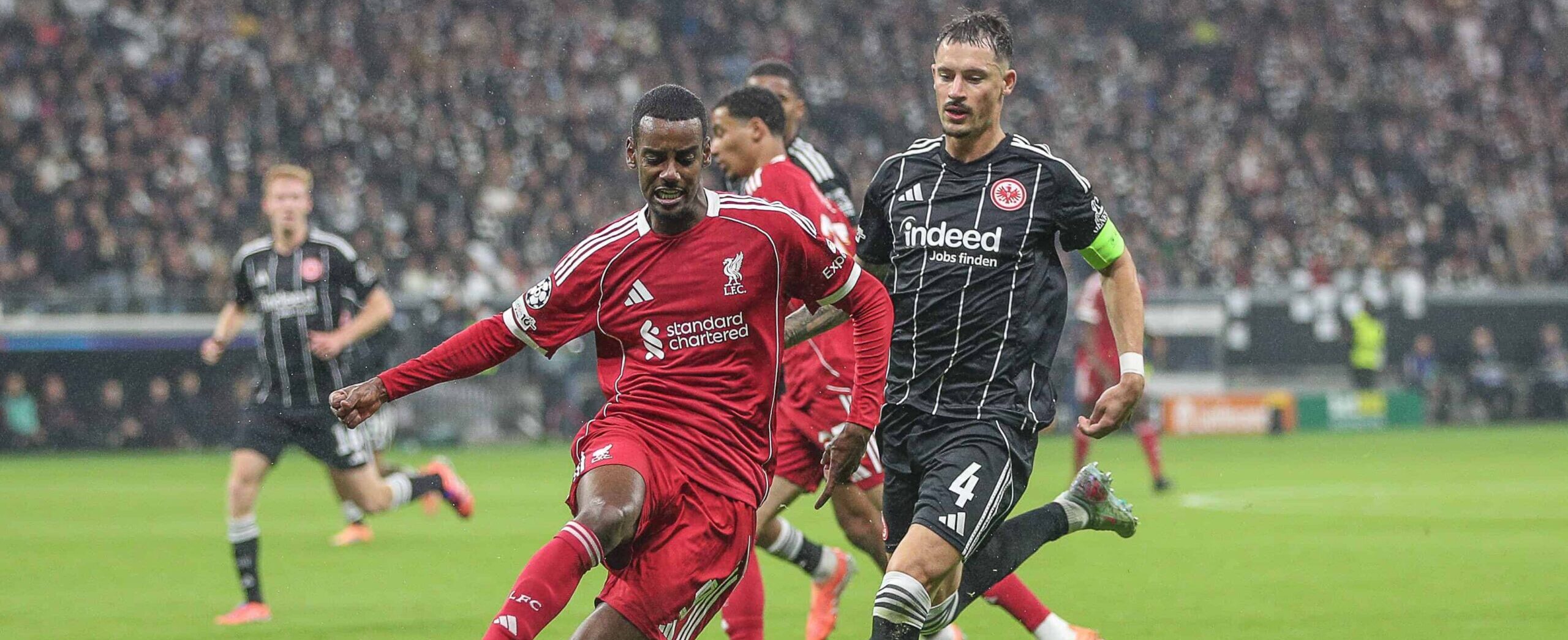 Isak in action for Liverpool in 2025 in the Champions League