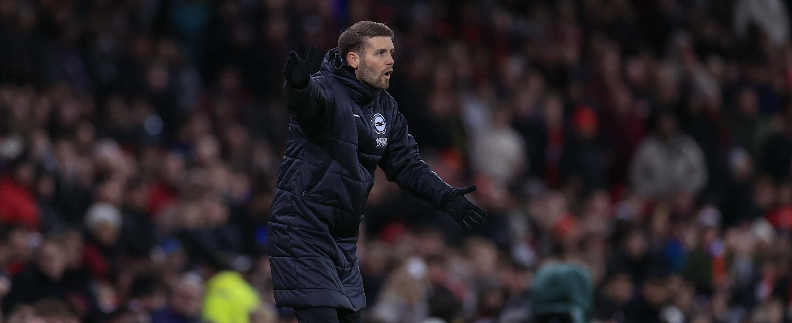 Fabian Hurzeler in action for Brighton in 2025