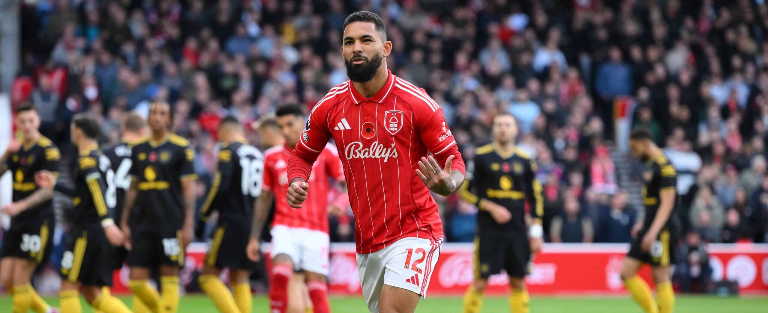Douglas Luiz in action for Nottingham Forest in 2025 against Manchester United
