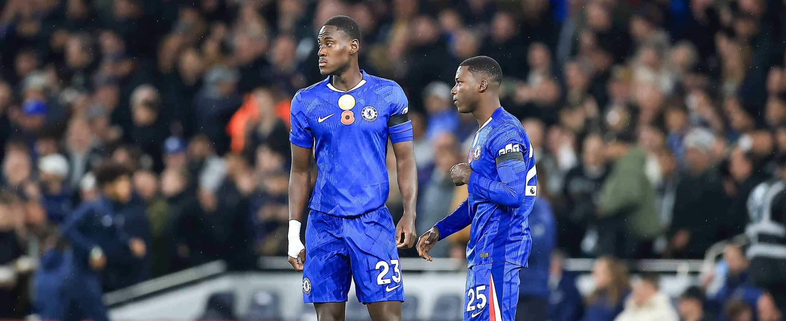 Trevoh Chalobah in action for Chelsea in 2025 against Spurs in the Premier League