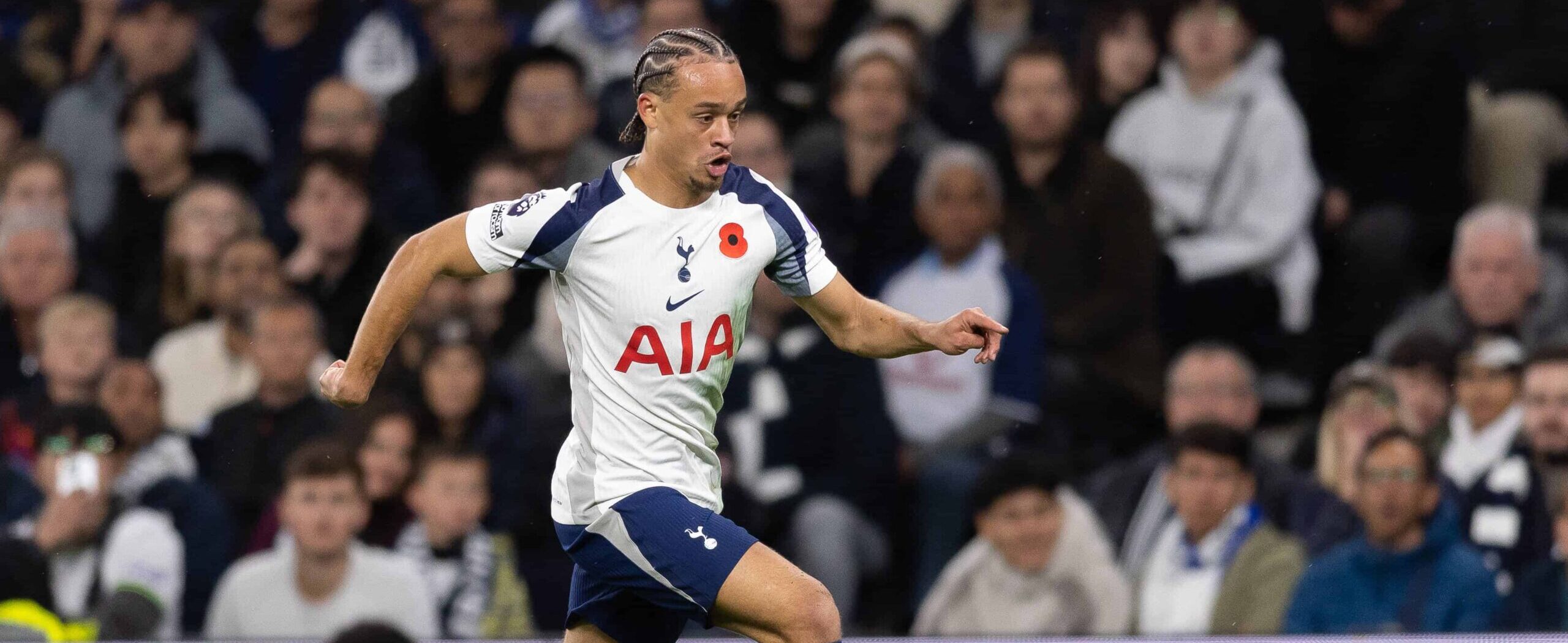 Xavi Simons in action for Tottenham in 2025