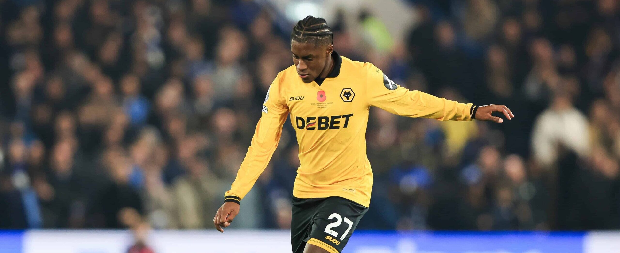 Jean-Ricner Bellegarde in action for Wolves in 2025