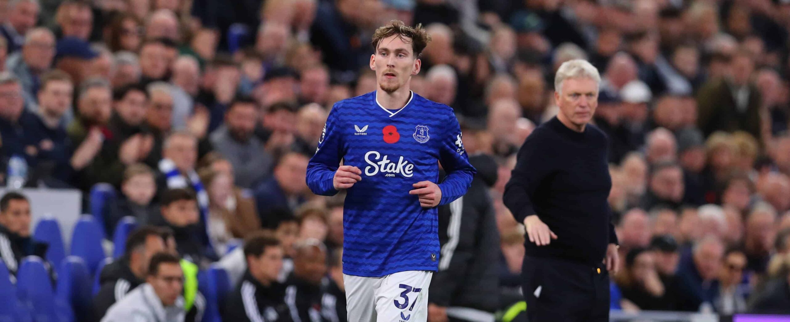 James Garner in action in 2025 for Everton