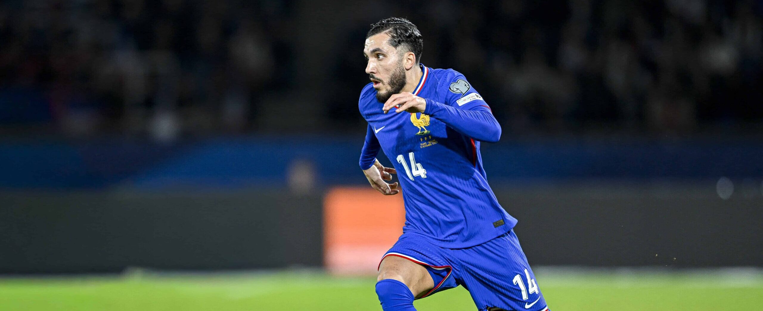 Rayan Cherki in action for France in 2025