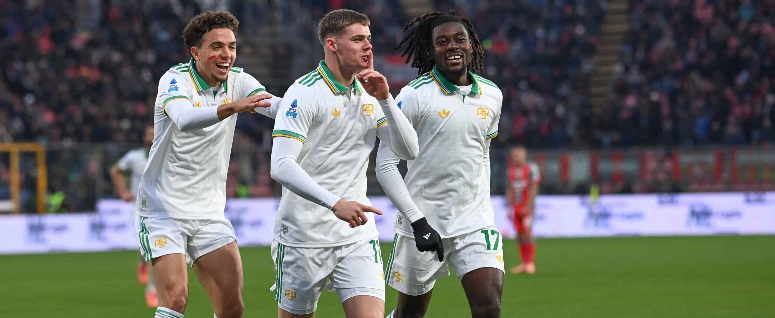 Evan Ferguson celebrating his first Roma goal in 2025