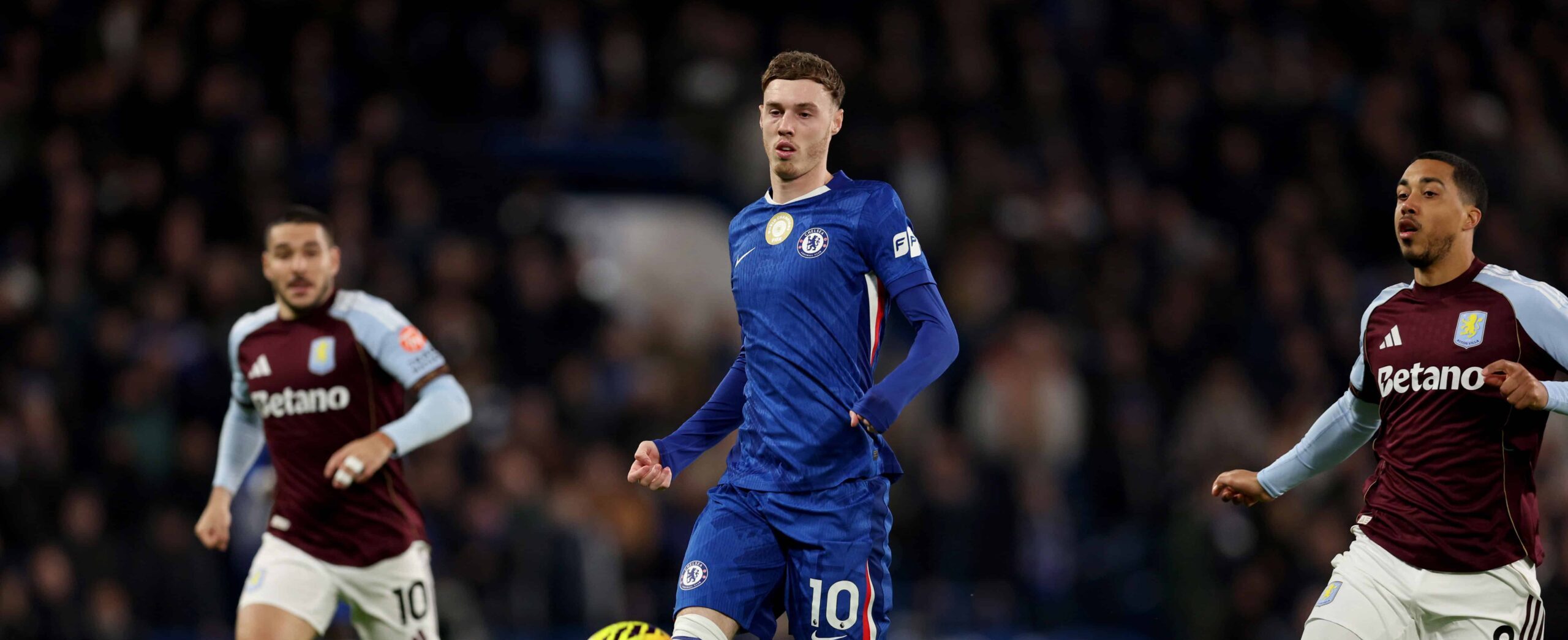 Cole Palmer in action against Aston Villa in the Premier League in 2025