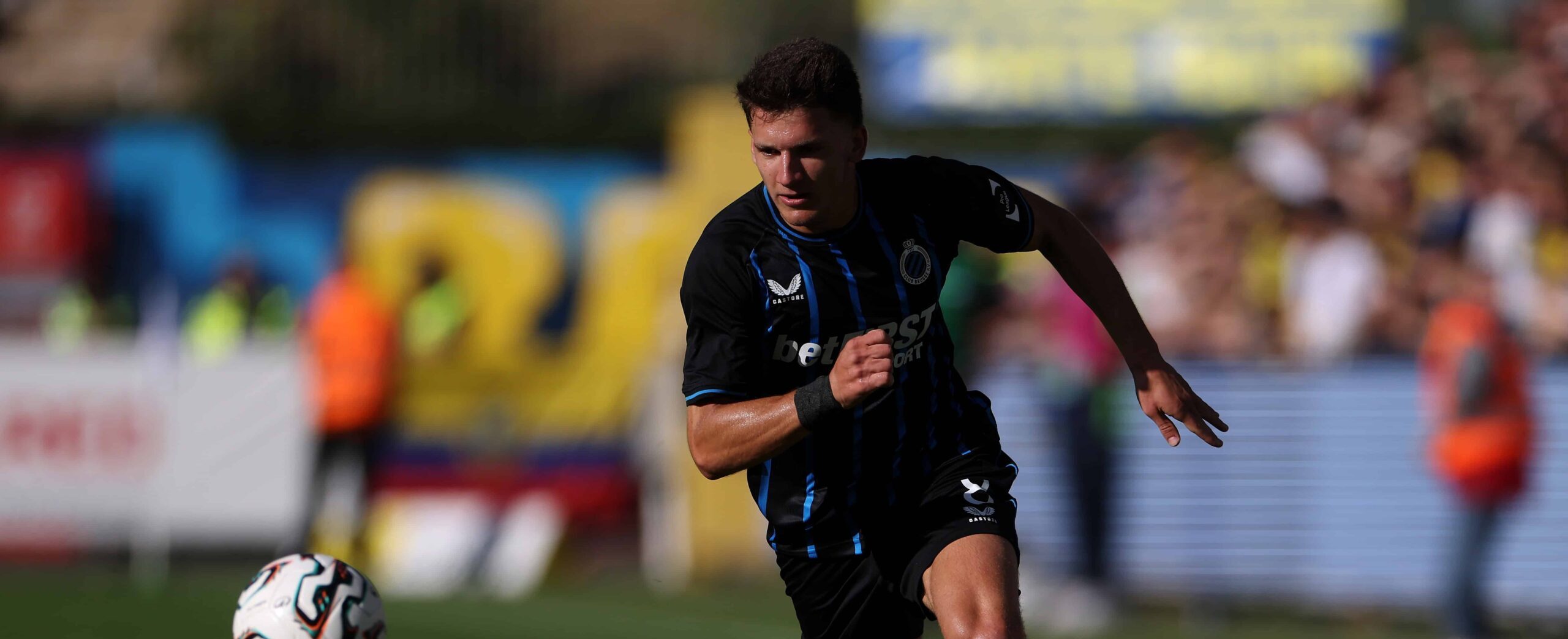 Tzolis in action for Club Brugge in 2025