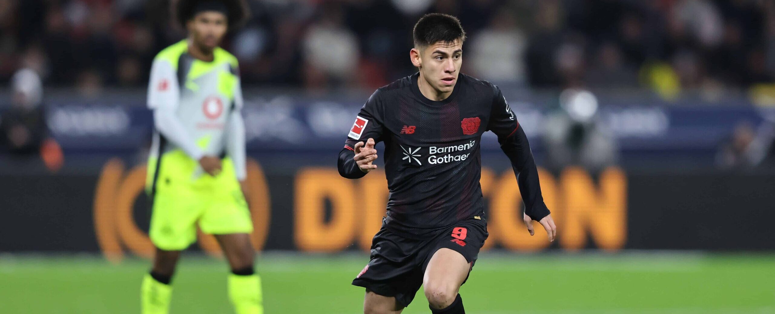 Claudio Echeverri in action for Leverkusen in 2025