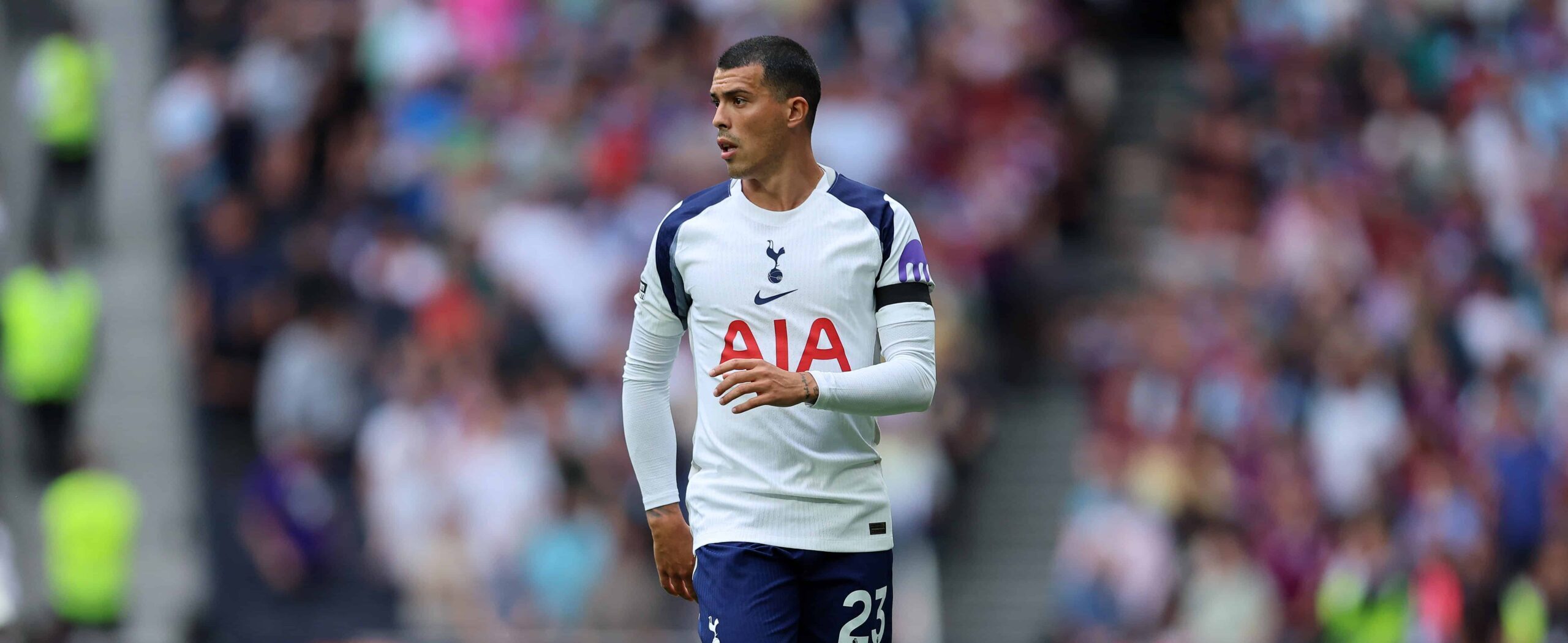 Pedro Porro in action for Spurs in the 2025 premier League match against Burnley