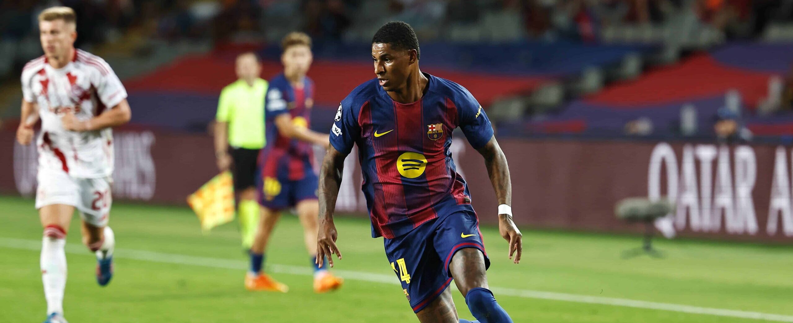 Marcus Rashford in action for Barcelona in 2025