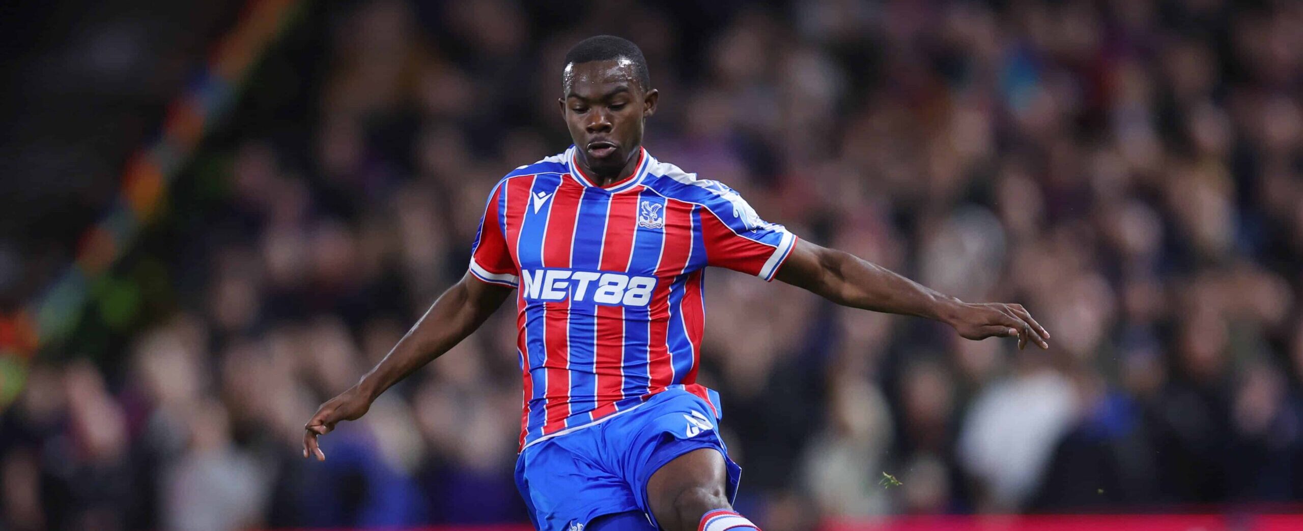Tyrick Mitchell in action for Crystal Palace in 2025