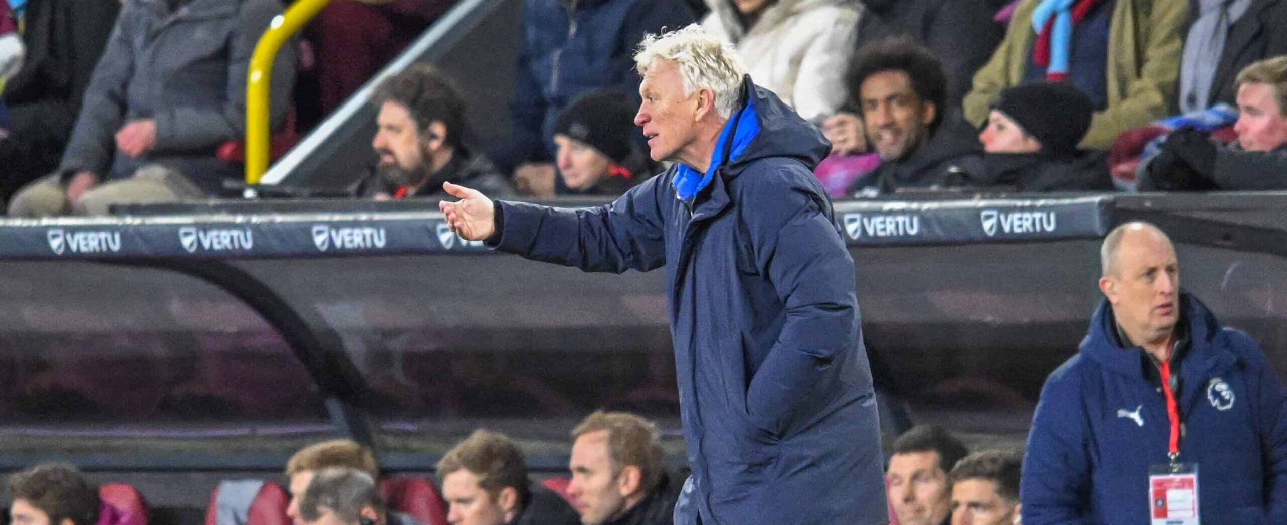 David Moyes in action against Burnley in 2025