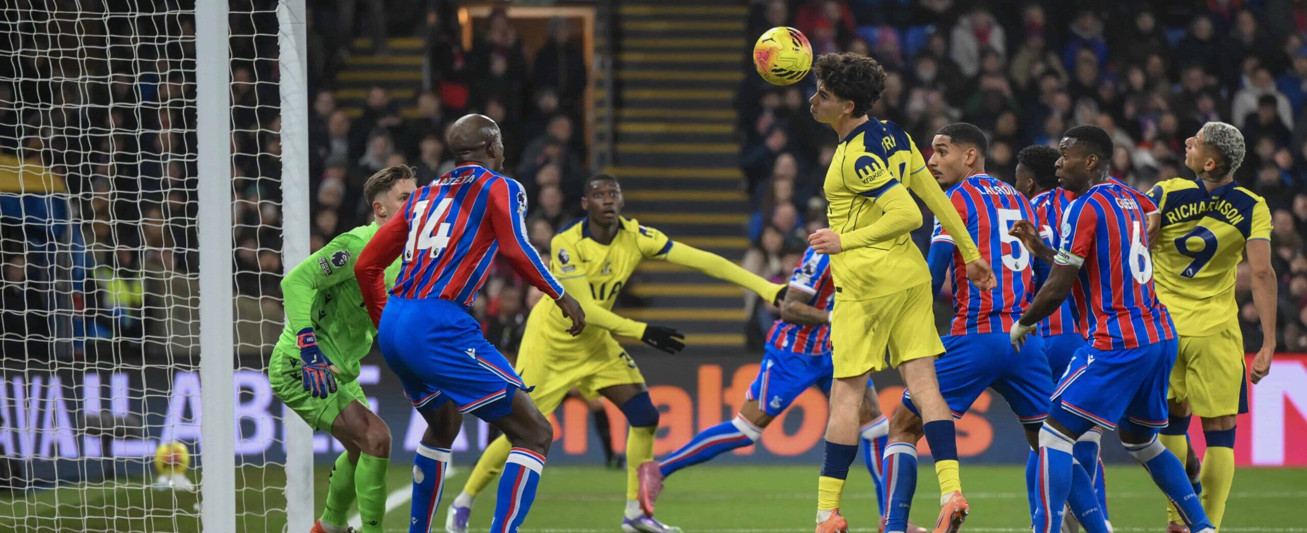 Archie Gray in action for Spurs in 2025 against Crystal Palace