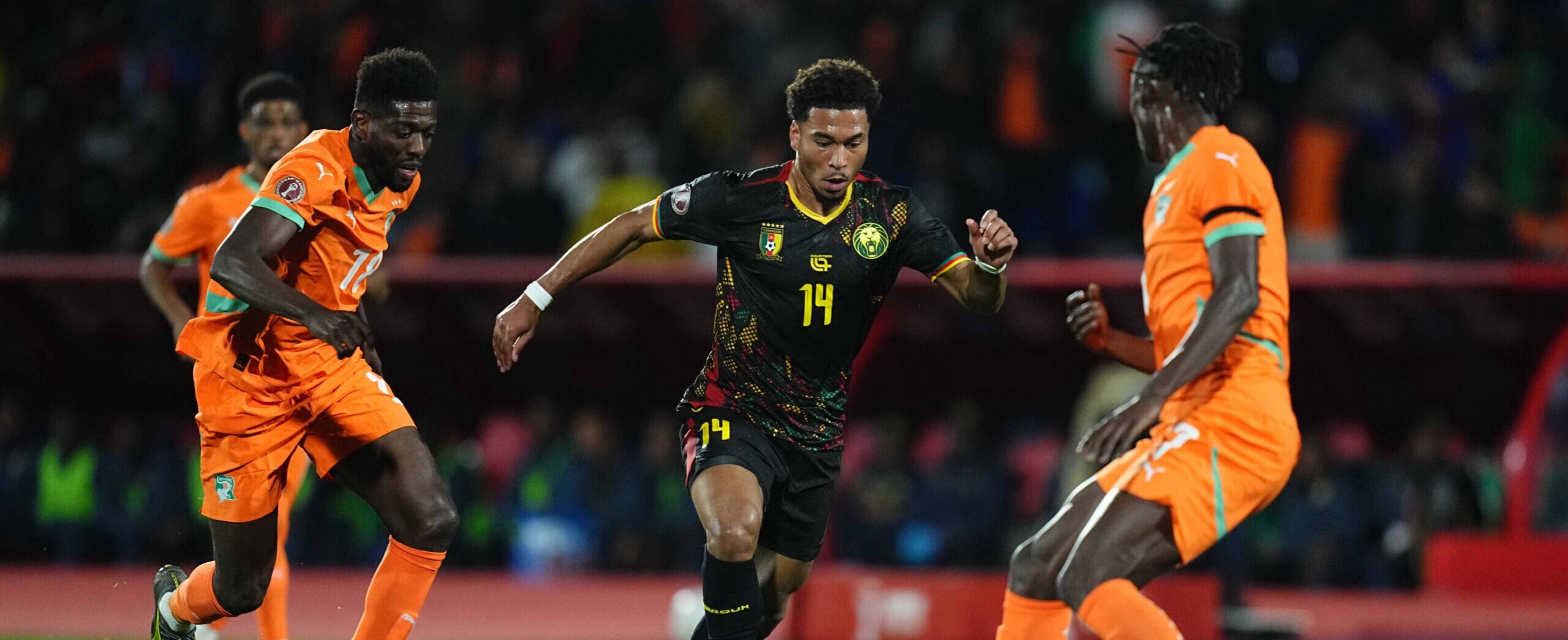 Daniel Namaso in action for Cameroon in 2025