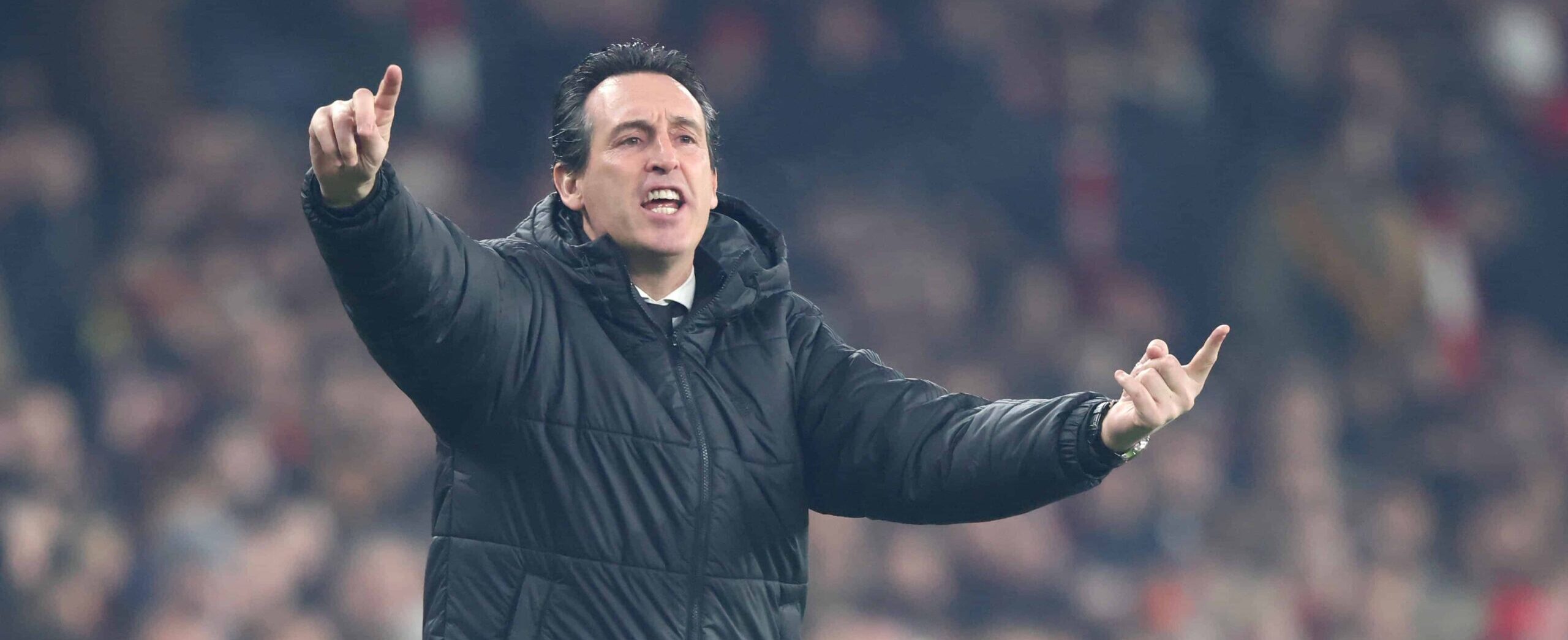 Emery in action against Arsenal in 2025 Premier League match