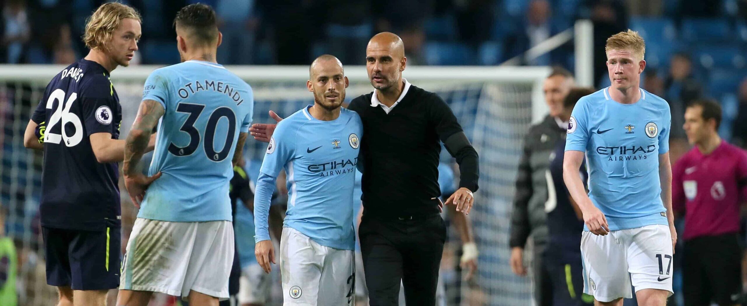 David Silva and Pep Guardiola