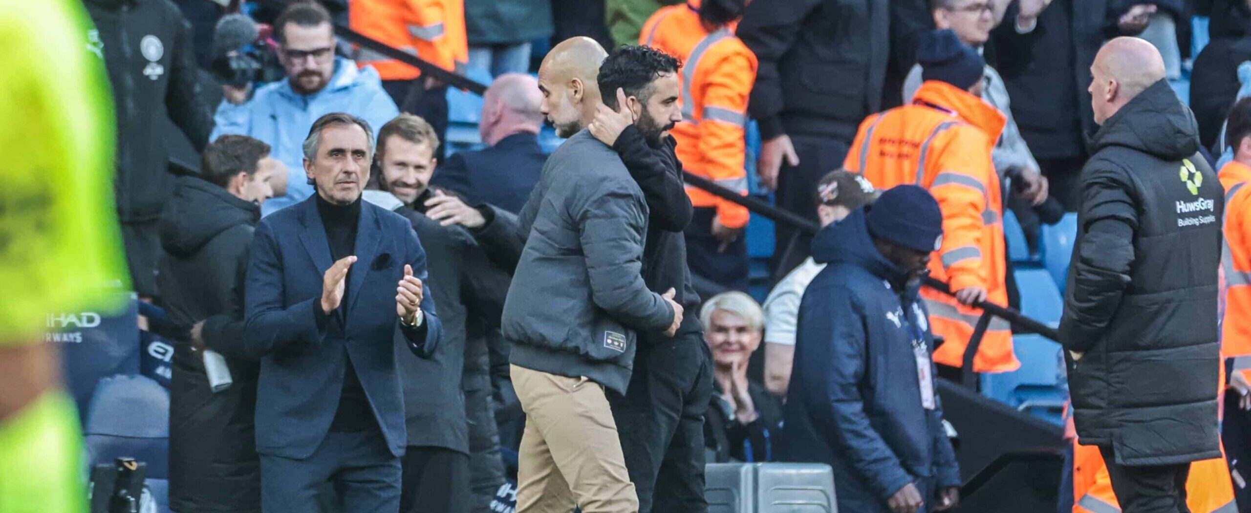 Pep Guardiola and Ruben Amorim in action in 2025