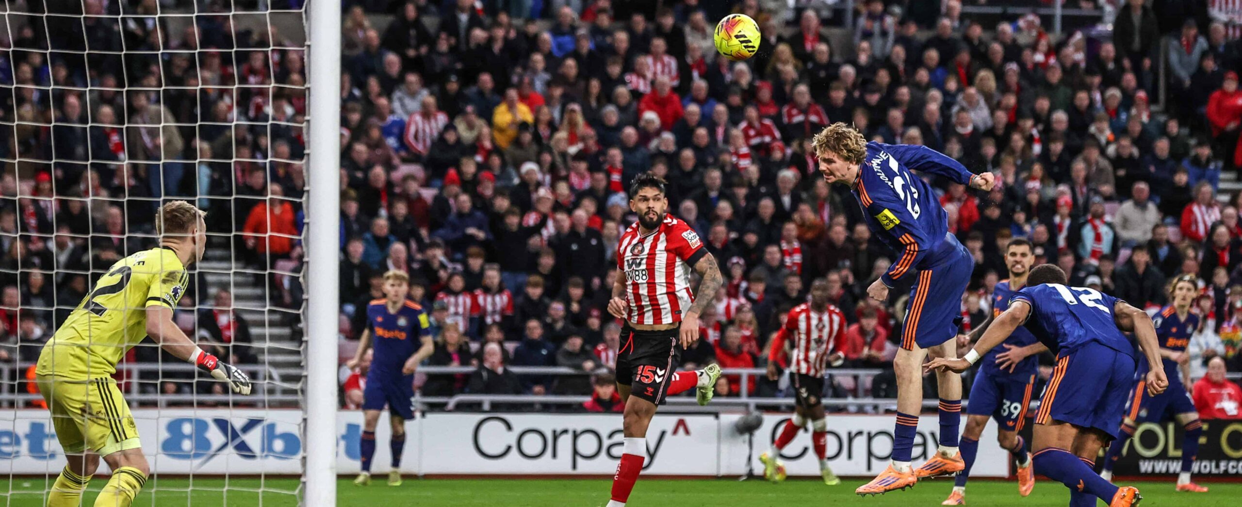 Nick Woltemade in action for Newcastle United against Sunderland in 2026