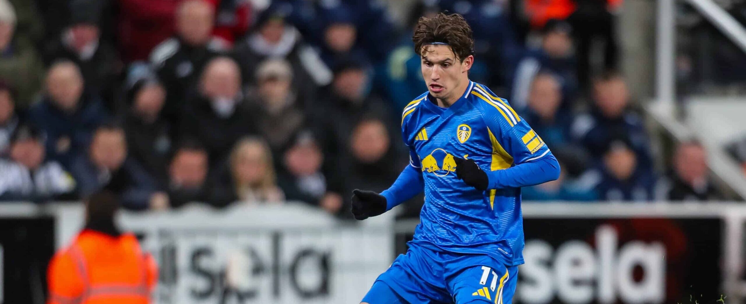 Brenden Aaronson in action for Leeds United in 2026