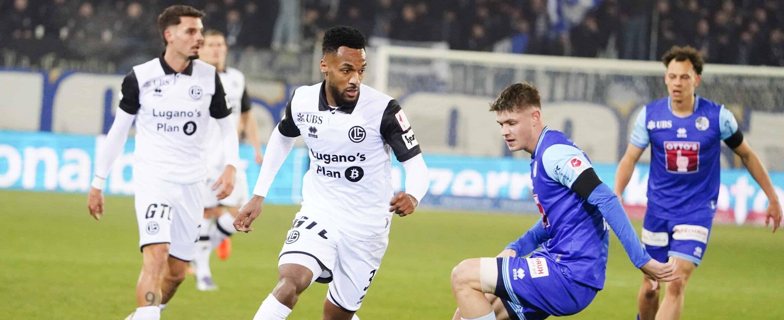 Hannes Delcroix in action for Lugano in 2026