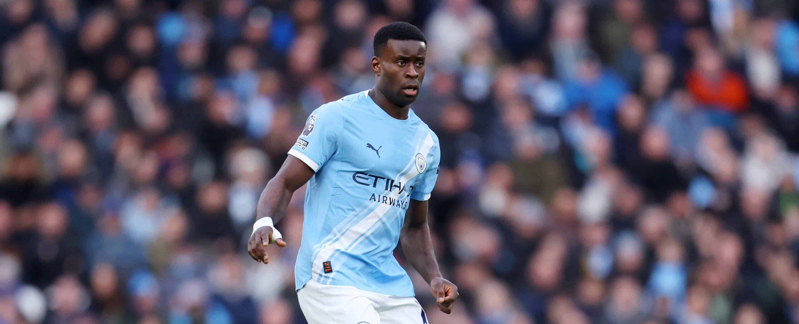 Marc Guehi in action for Manchester City in 2026