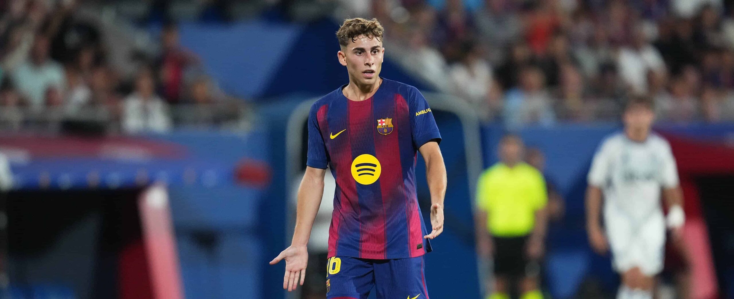 Fermin Lopez in action for Barcelona in 2025 wanted by Chelsea