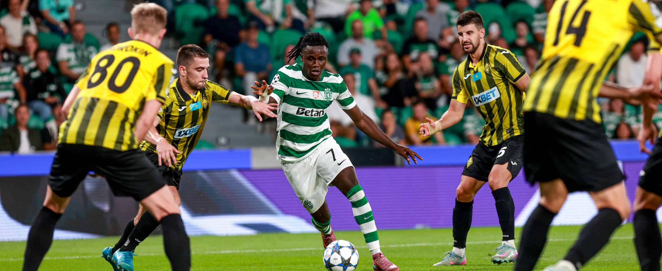 Geovany Quenda in action for Sporting