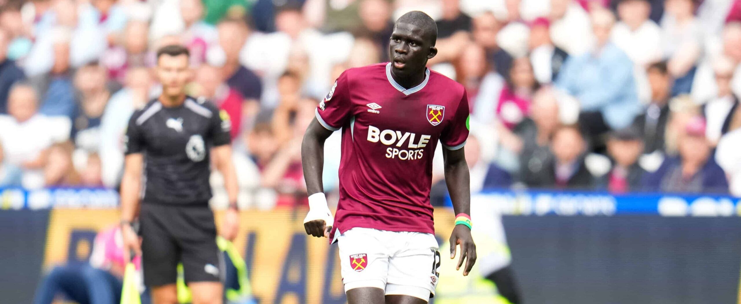 Malick Diouf in action for West Ham United in 2025