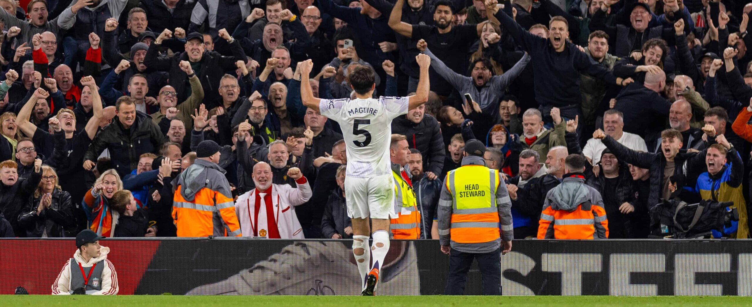 Harry Maguire in action for Manchester United in 2025 against Liverpool