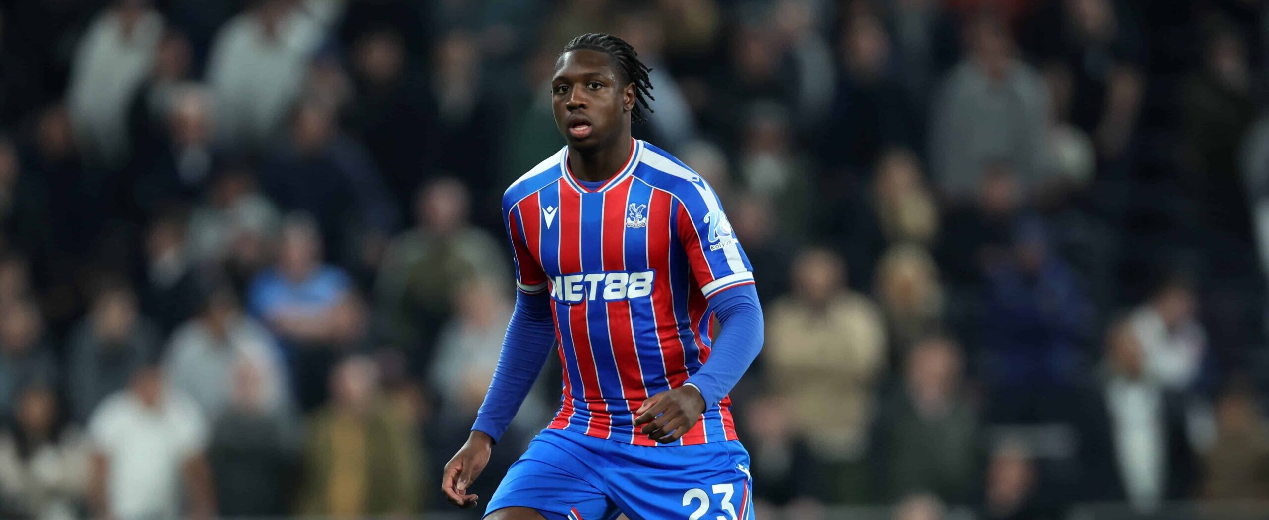 Jaydee Canvot in action for Crystal Palace in 2026