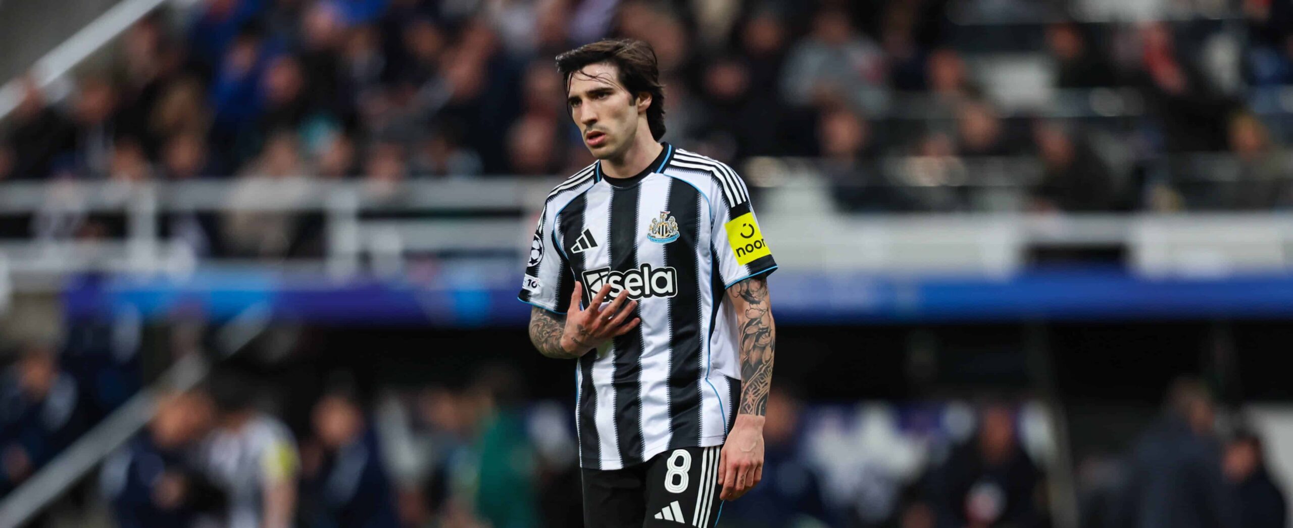 Sandro Tonali in action for Newcastle United in 2026