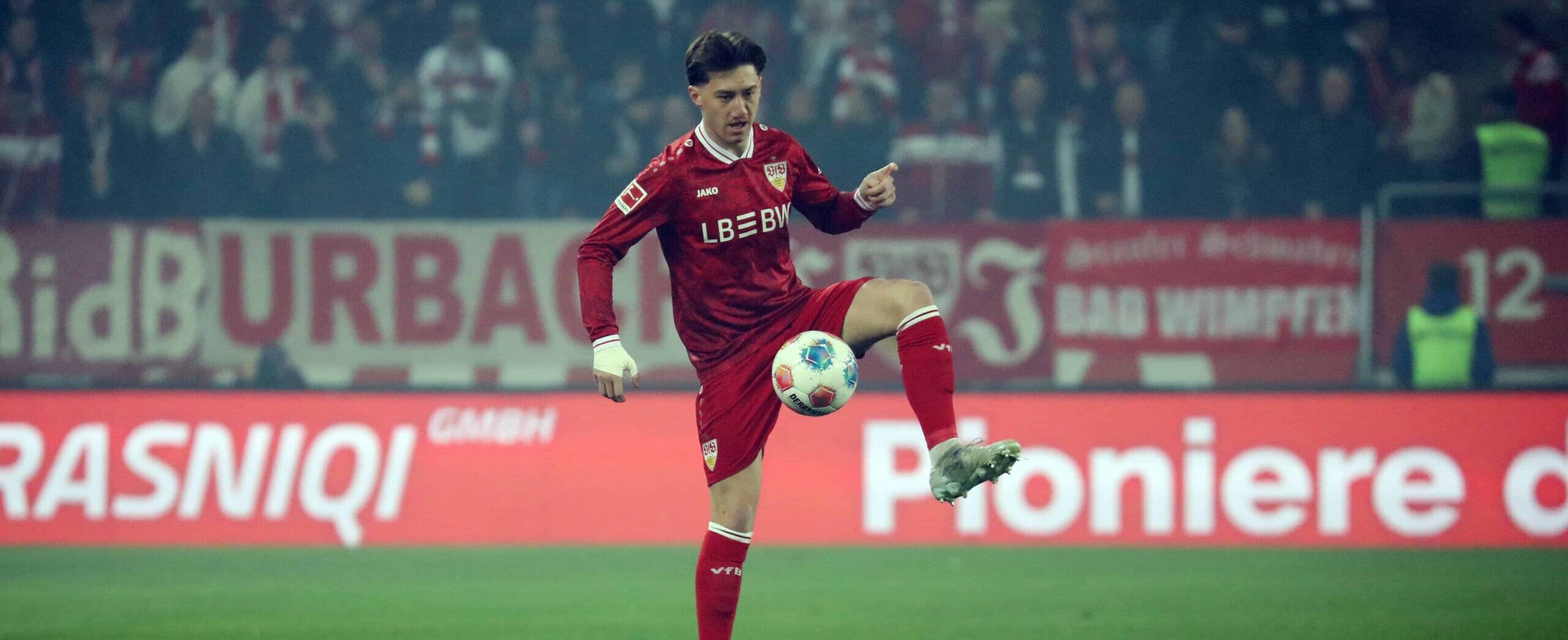 Angelo Stiller in action for Stuttgart