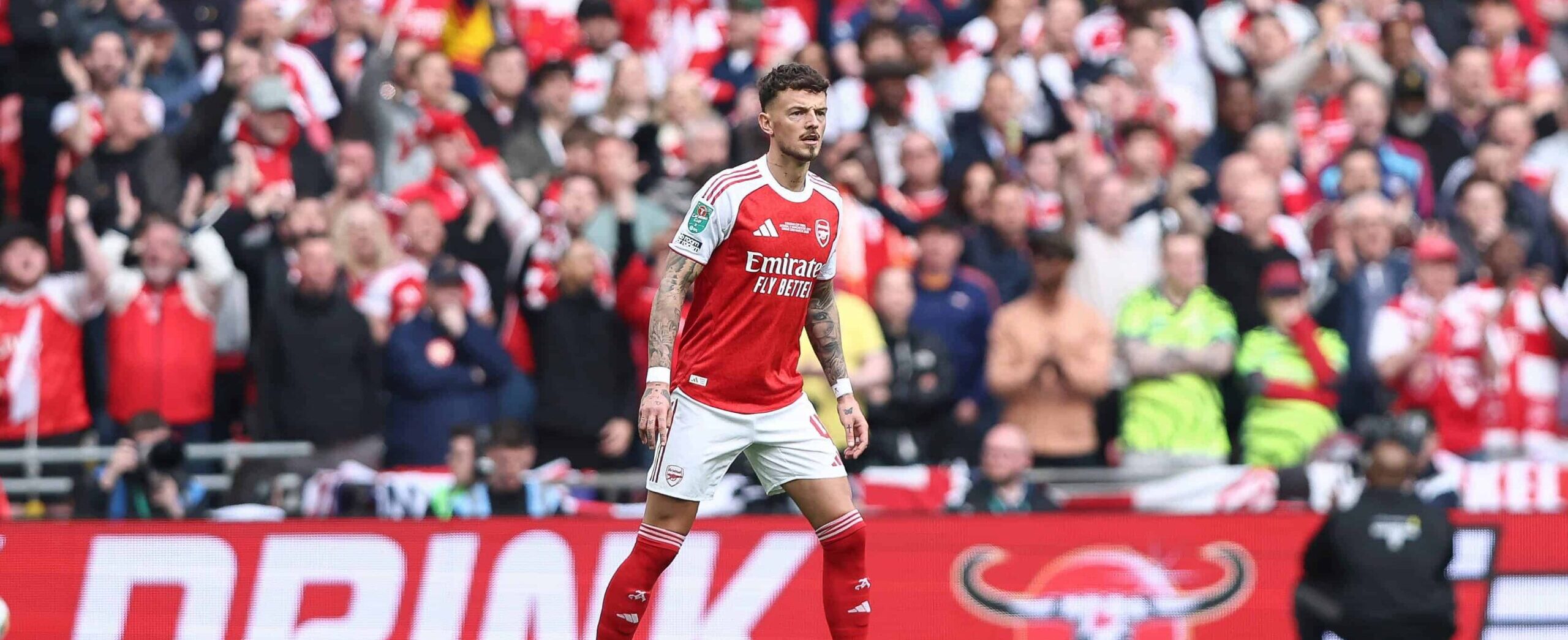 Ben White in action for Arsenal in 2026