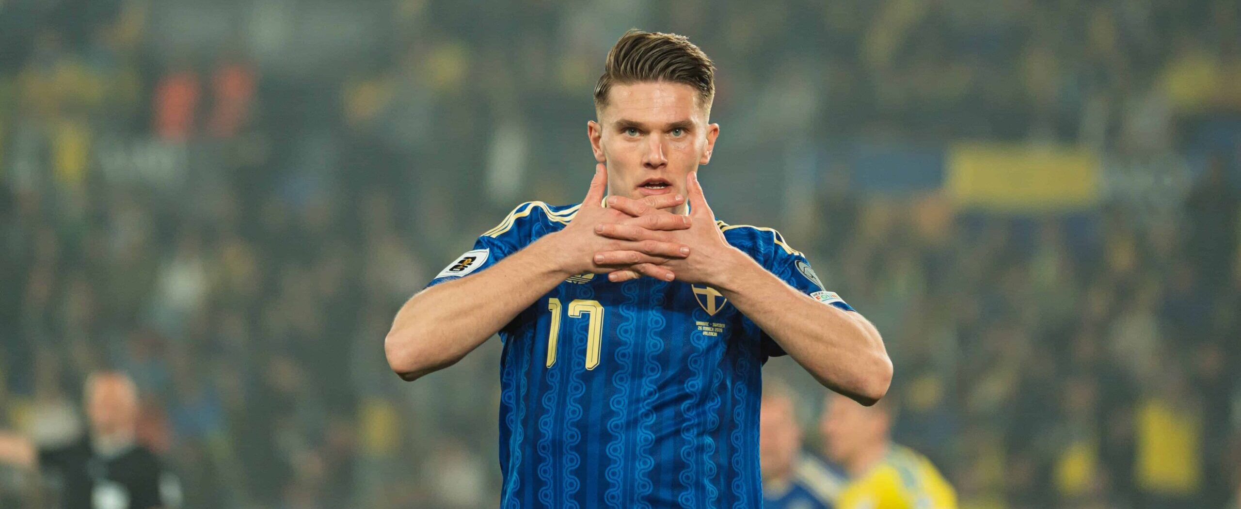 Viktor Gyokeres in action for Sweden in 2026 World Cup semi final qualification