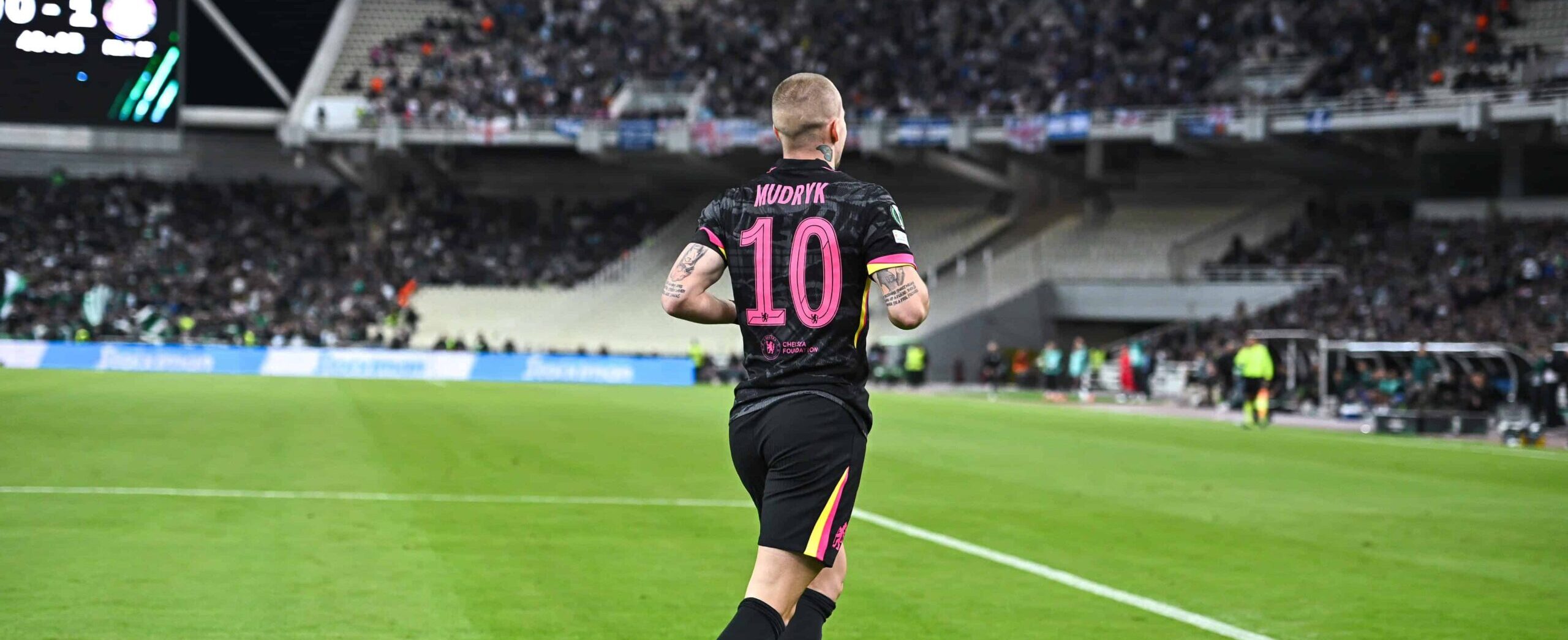 Mudryk in action for Chelsea in 2024