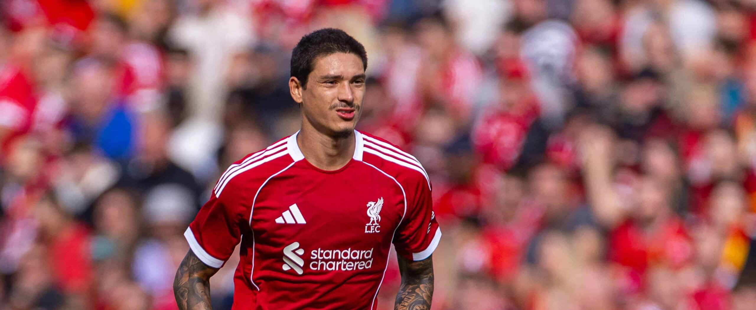 Darwin Nunez in action for Liverpool against Bilbao in a 2025 pre-season friendly match