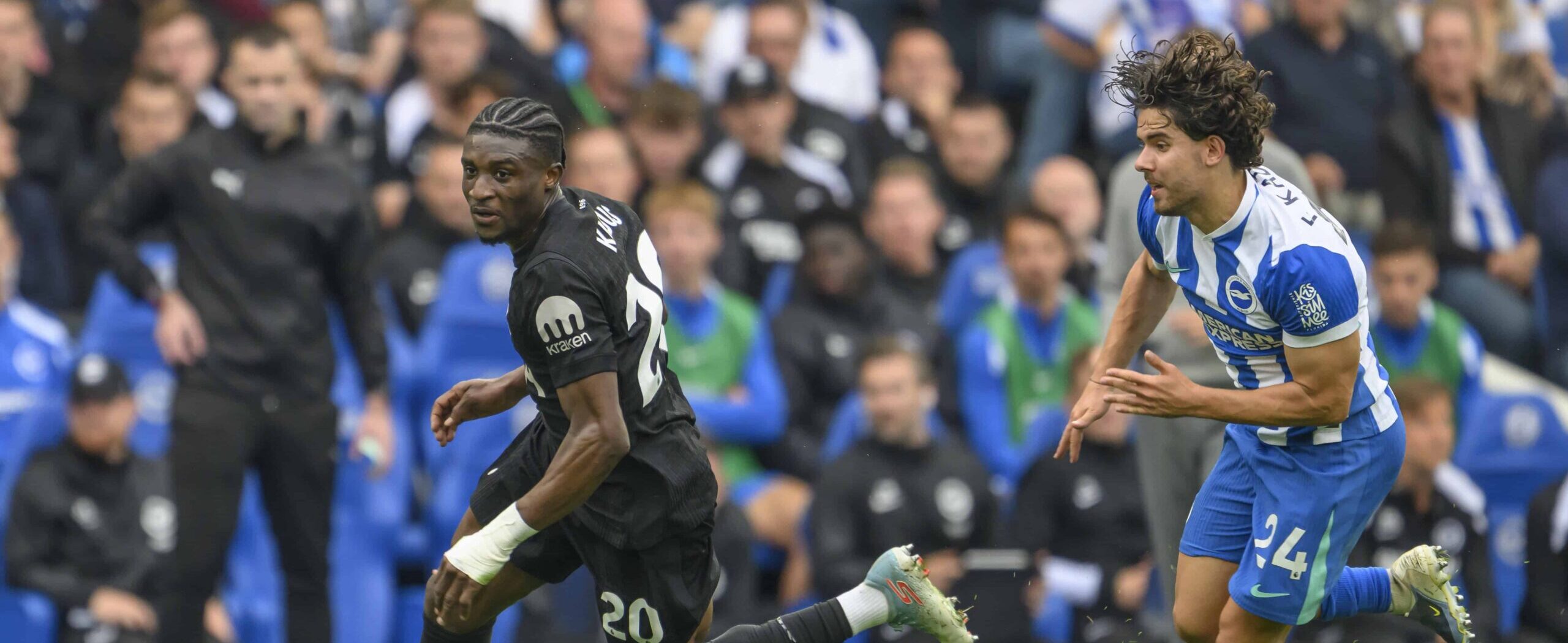 Kudus in action for Spurs against Brighton in 2025