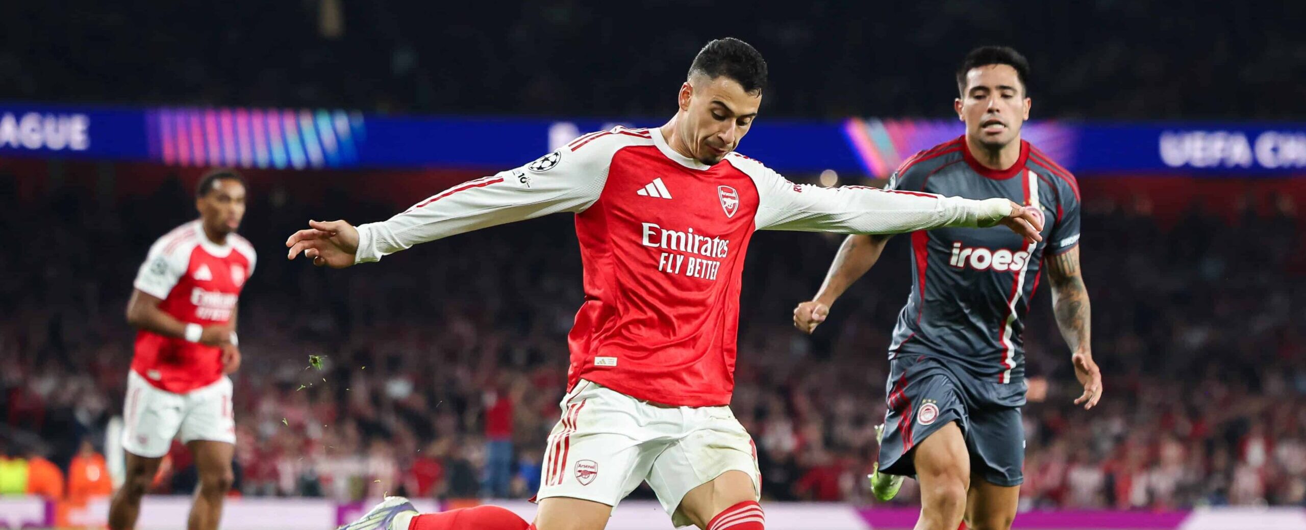 Martinelli in action for Arsenal in 2025 Champions League