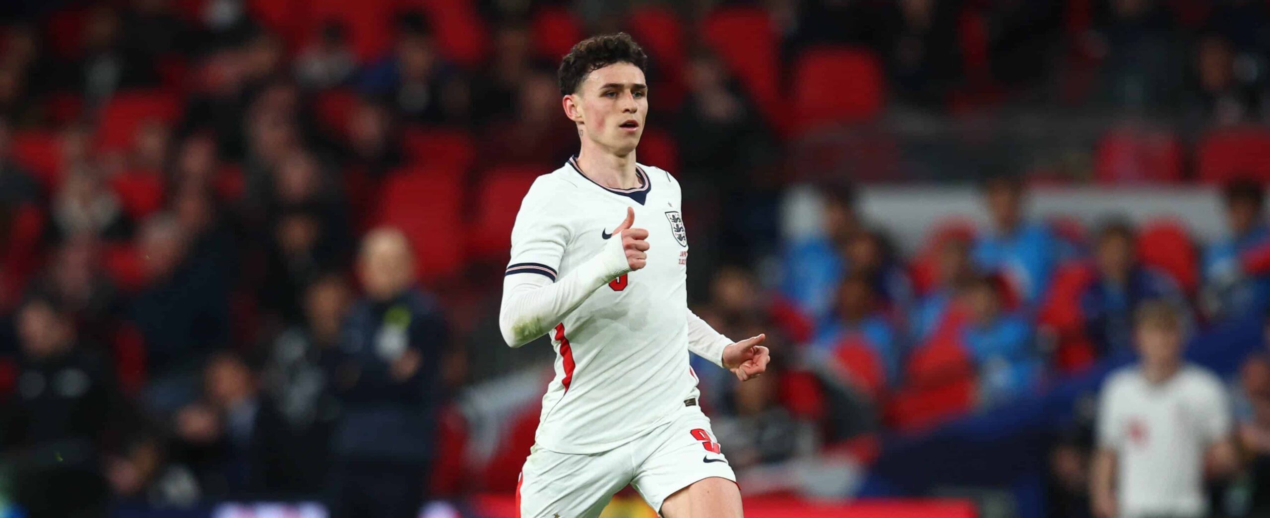Phil Foden in action for England in 2026