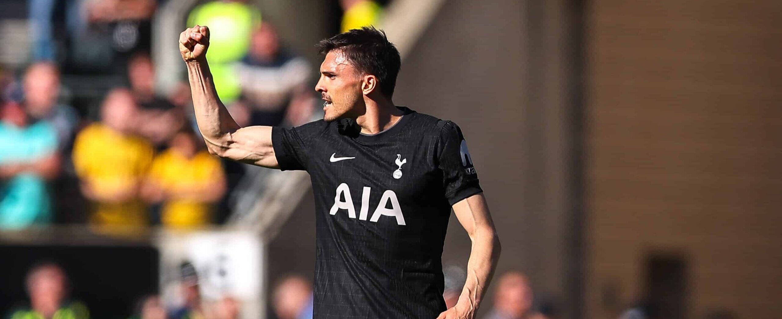 Joao Palhinha in action for Spurs in 2026 against Wolves