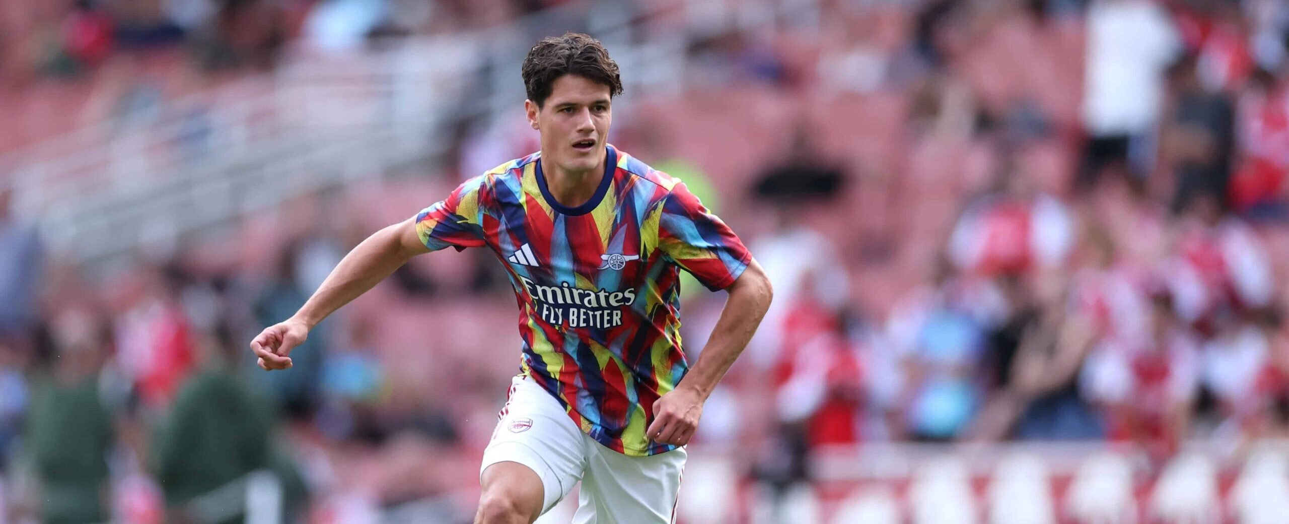 Christian Norgaard in action for Arsenal in 2025