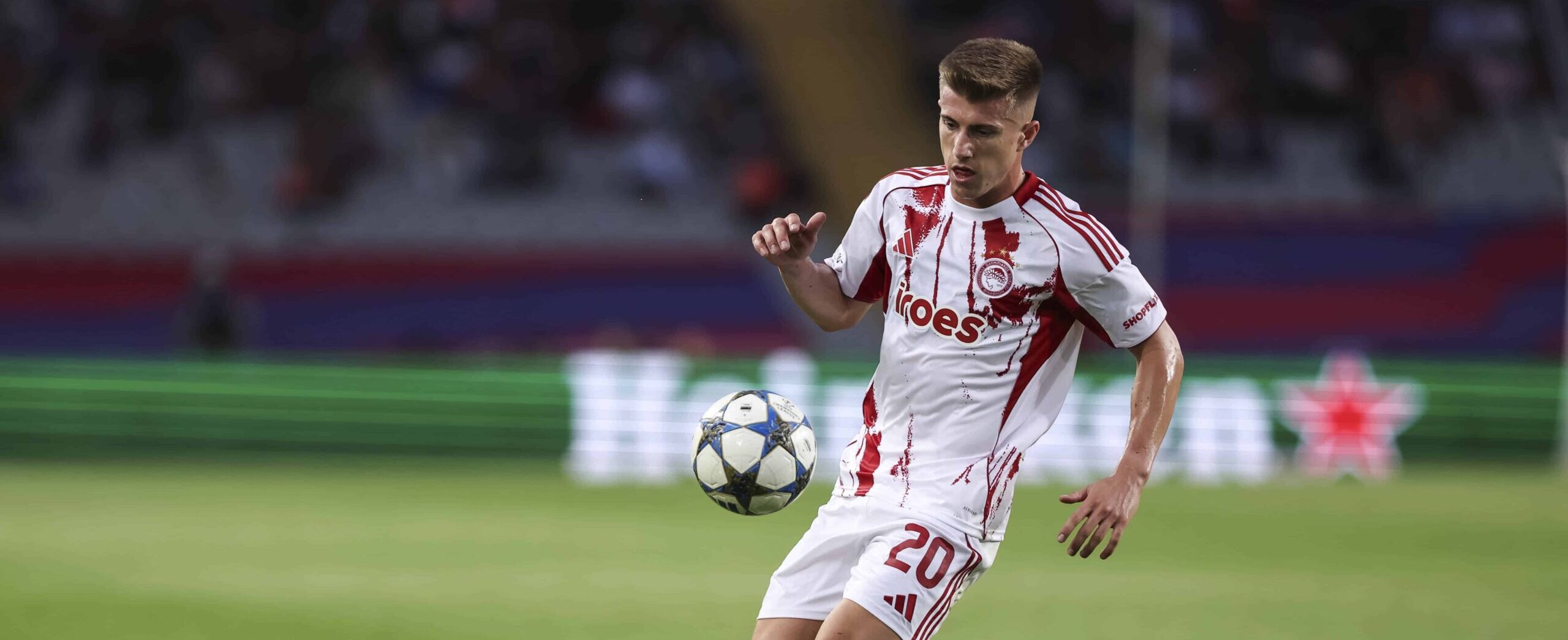 Costinha in action for Olympiakos in 2026