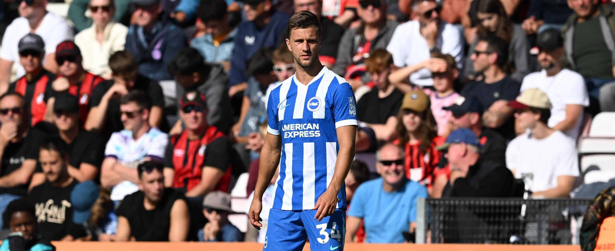 Joel Veltman in action for Brighton in 2025