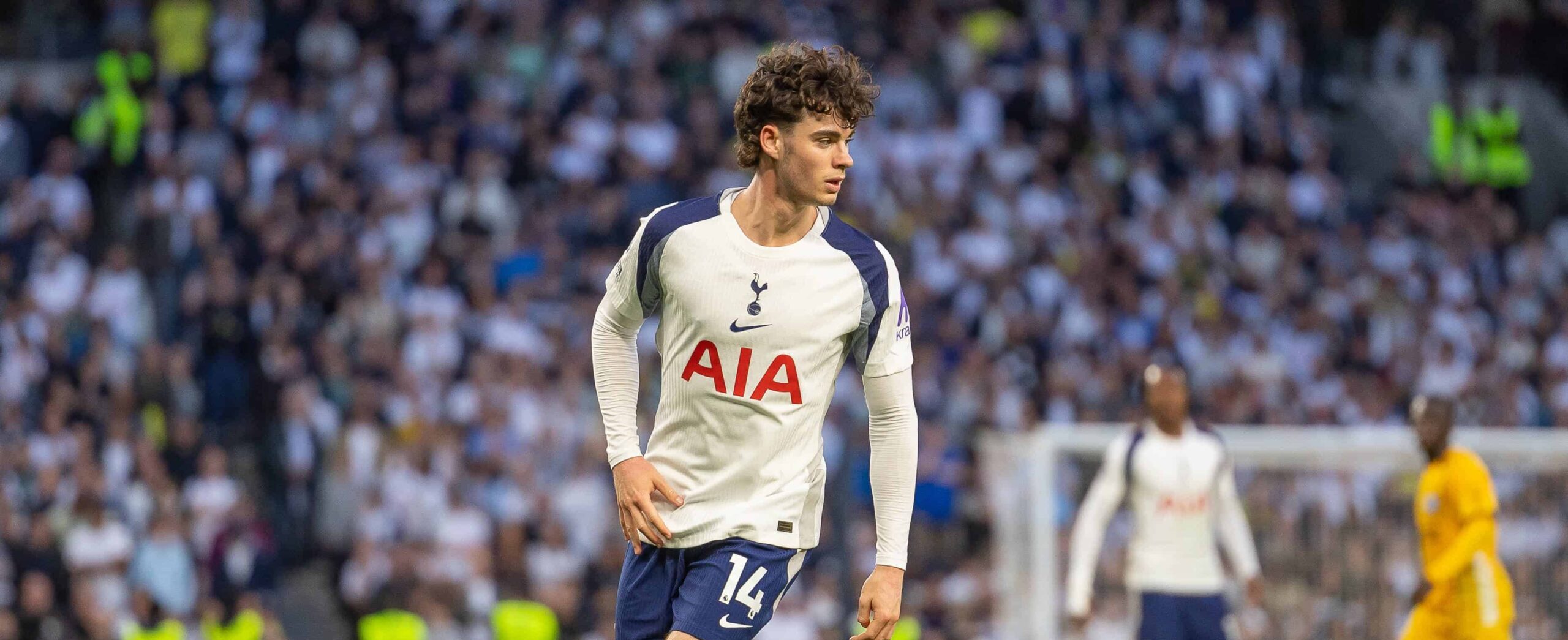 Archie Gray in action for Spurs in 2026