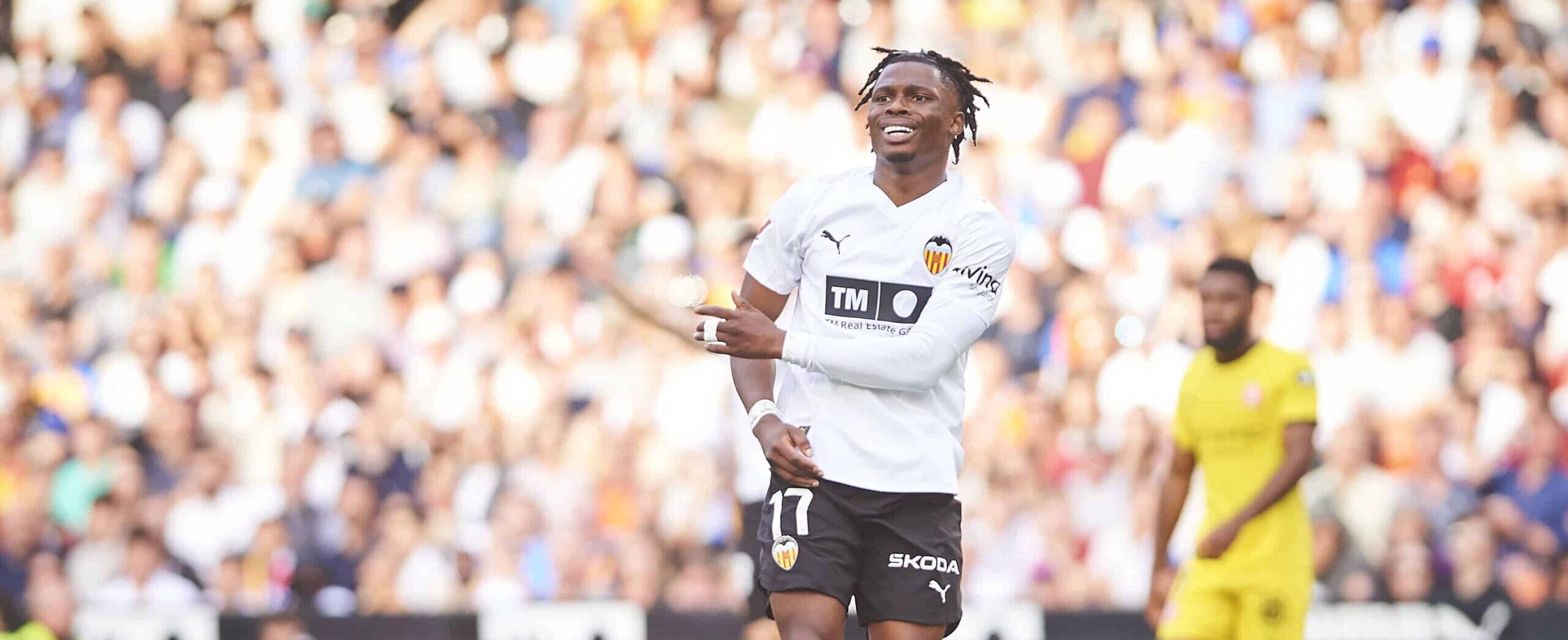 Largie Ramazani in action for Leeds United in 2026