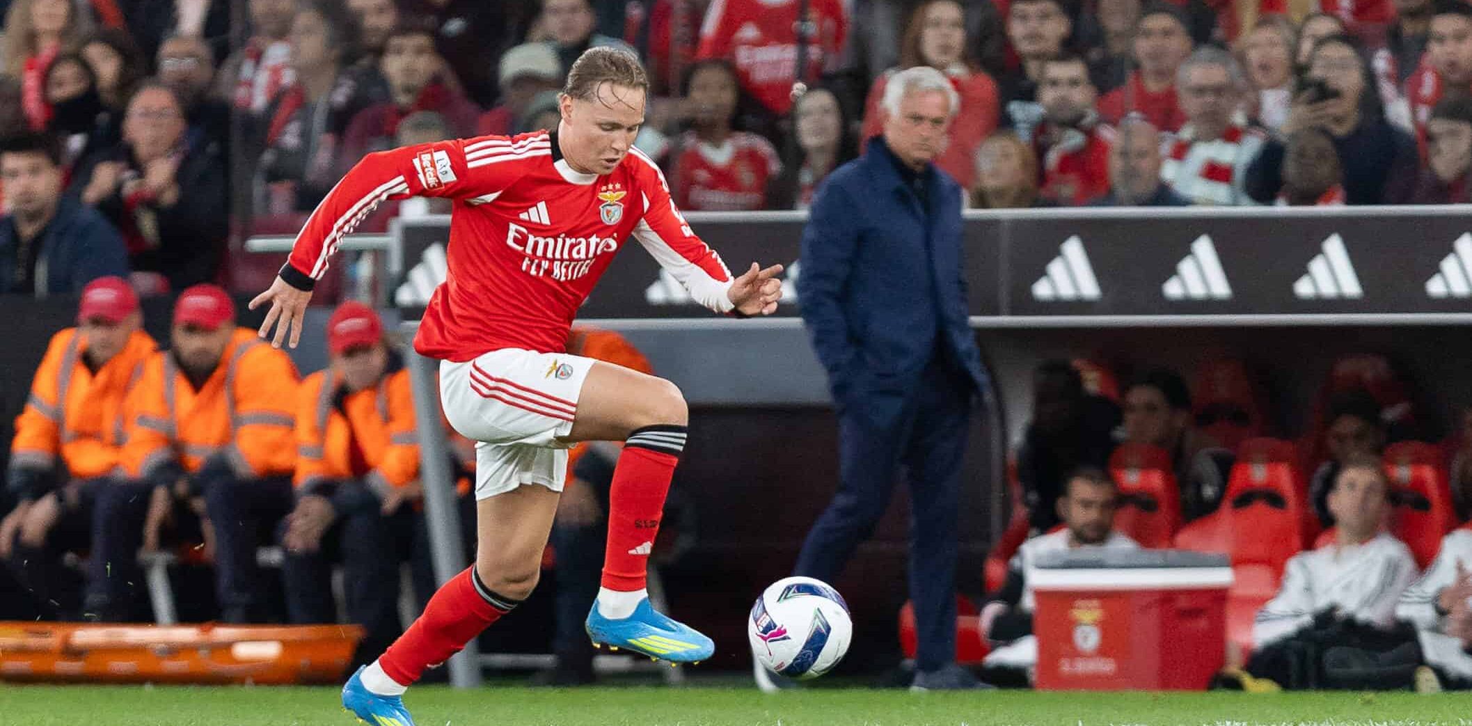 ANDREAS SCHJELDERUP in action for Benfica in 2026