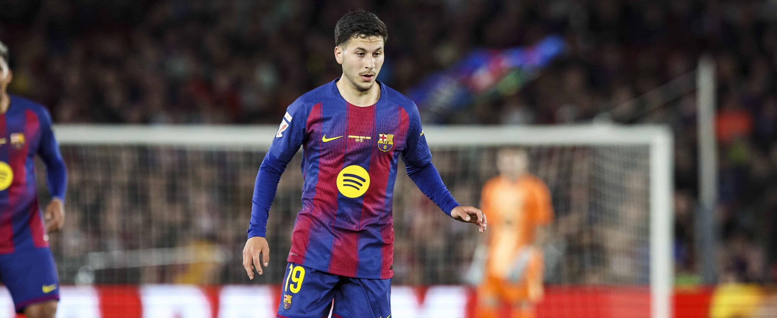 Roony Bardghji in action for Barcelona in 2026