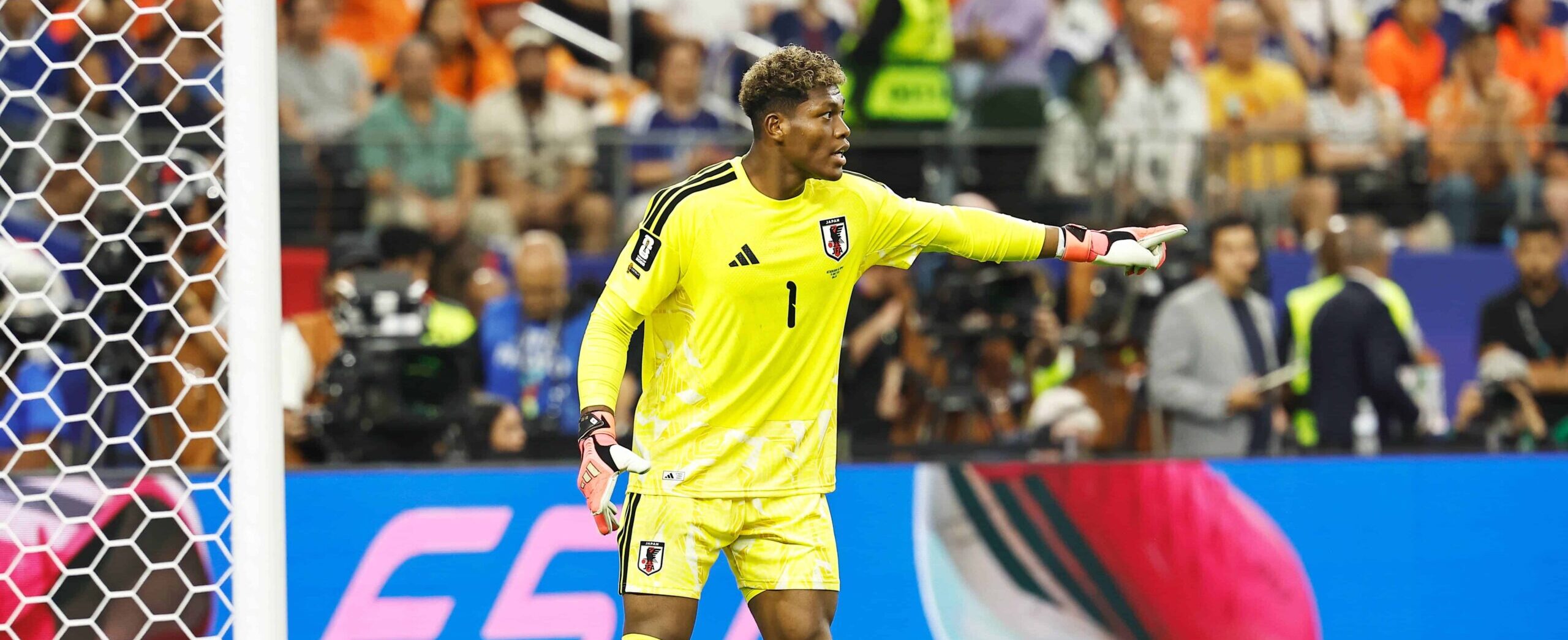 Zion Suzuki in action for Japan in 2026