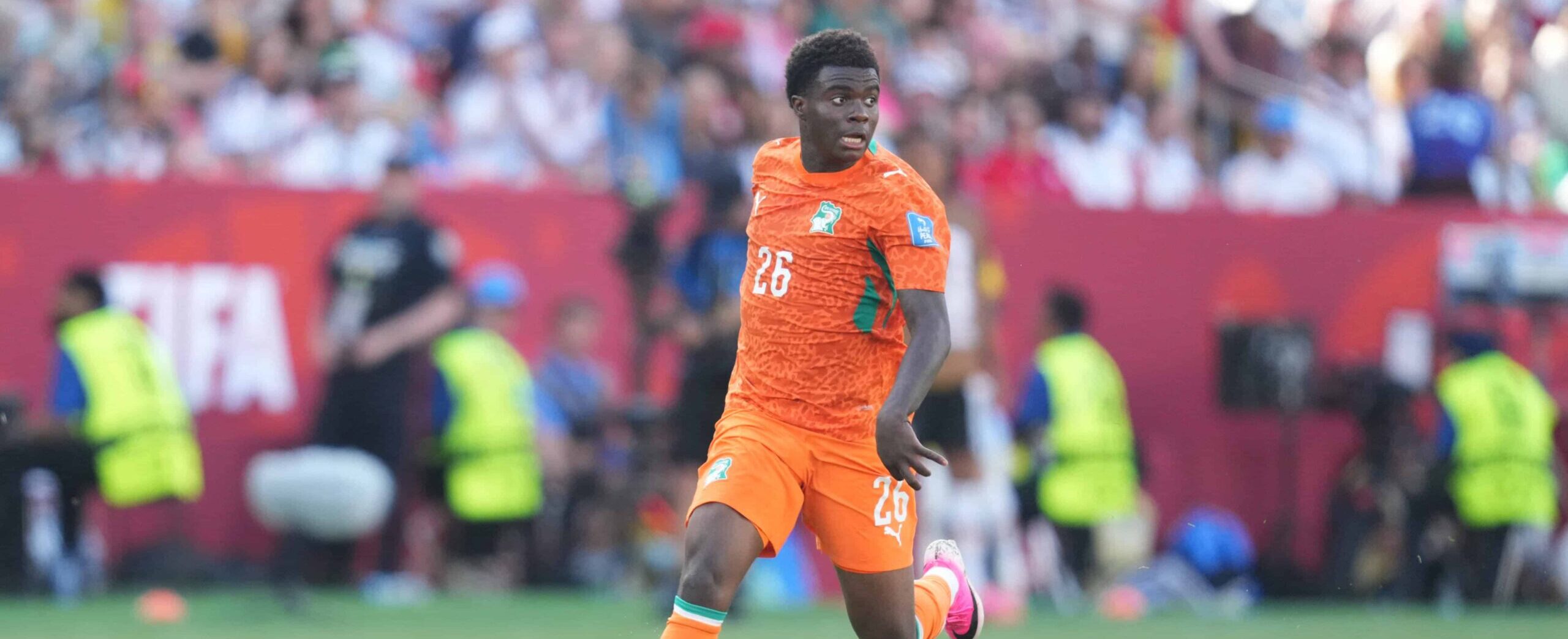 Christ Inao Oulai in action for Ivory Coast in 2026 world cup